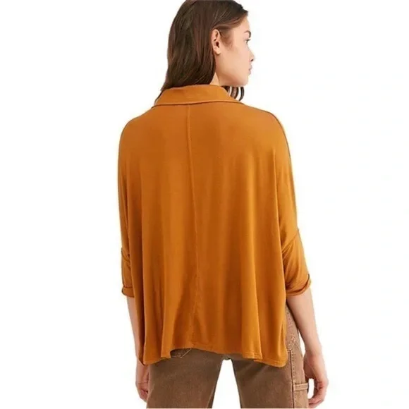 We The Free Andy Oversized Slouchy Blouse Button Down Size M - Picture 2 of 6